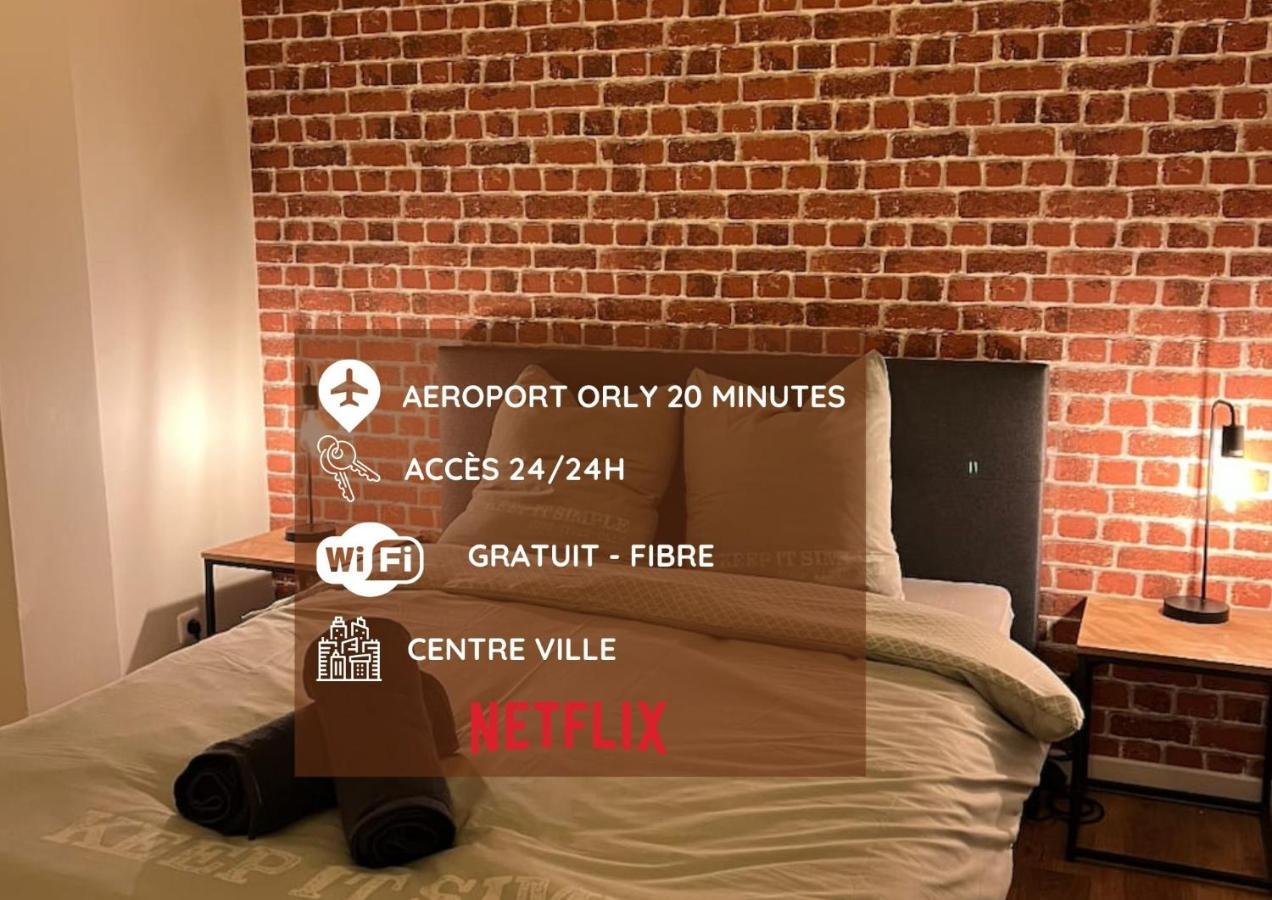 Beau T3 Style Industriel N20 Orly Paris Wifi Underground Industry Apartment La Ville-du-Bois Bagian luar foto